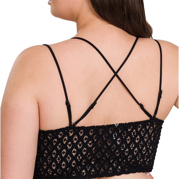 Brand New Plus Crochet Lace Bralette With Bra Pads Various - Picture 3 of 16